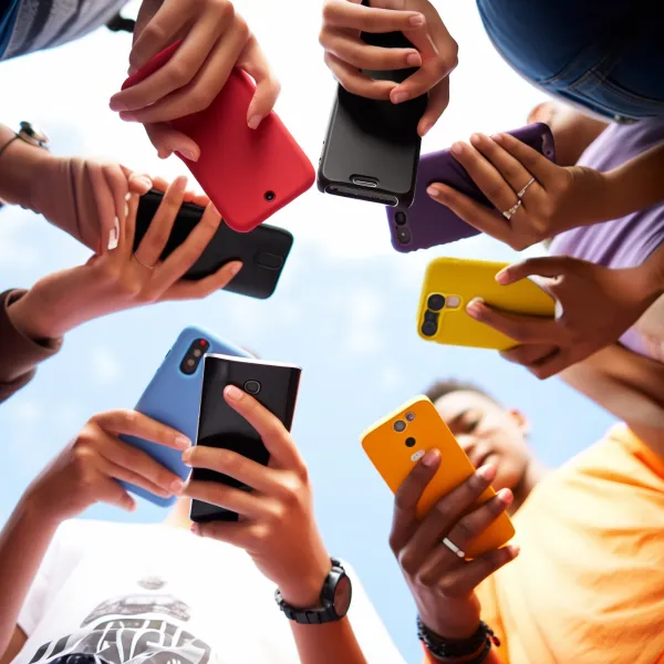 adolescencia haciendo uso de móviles